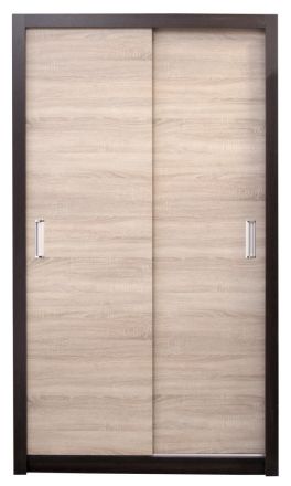 Armoire à portes coulissantes / penderie Sepatan 07, couleur : Wenge / Chêne de Sonoma - Dimensions : 210 x 130 x 60 cm (H x L x P)