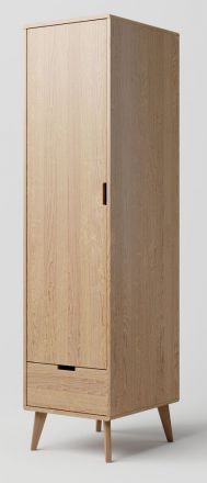 Armoire en chêne massif naturel, Aurornis 02 - Dimensions : 200 x 50 x 60 cm (H x L x P)