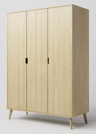 Armoire à portes battantes / Armoire en pin massif naturel Aurornis 05 - Dimensions : 200 x 142 x 60 cm (H x L x P)