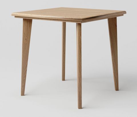 Table de salle à manger en chêne massif naturel, Aurornis 70 - Dimensions : 80 x 80 cm (l x p)