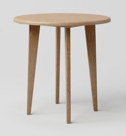 Table de salle à manger en chêne massif naturel, Aurornis 72 (ronde) - Dimensions : 80 x 80 cm (l x p)
