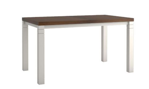 Table de salle à manger à ralonge "Uricani" Noyer/Blanc 35 (rectangulaire) - Dimensions : 140 - 220 x 90 cm (L x P)