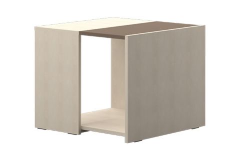 Chambre des jeunes - table Matthias 10, couleur : crème / marron - Dimensions : 47 x 57 x 56 cm (h x l x p)