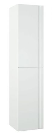 Salle de bain - Armoire haute Bikaner 10, couleur : blanc brillant - 160 x 35 x 36 cm (h x l x p)