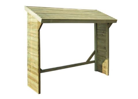 Abri pour bois de cheminée 02 - Dimensions : 210 x 50 x 182 cm (L x l x h)