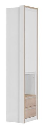 Armoire Cerdanyola 06, Couleur : Chêne / Blanc - Dimensions : 216 x 53 x 46 cm (H x L x P)
