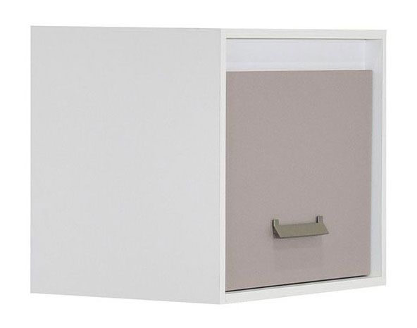 Chambre d'enfant - Armoire suspendue Koa 17, Couleur : Blanc / Beige - Dimensions : 50 x 60 x 42 cm (H x L x P)