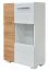 Commode Colmenar 01, Couleur : Chêne Doré / Blanc brillant - Dimensions : 103 x 65 x 32 cm (H x L x P)
