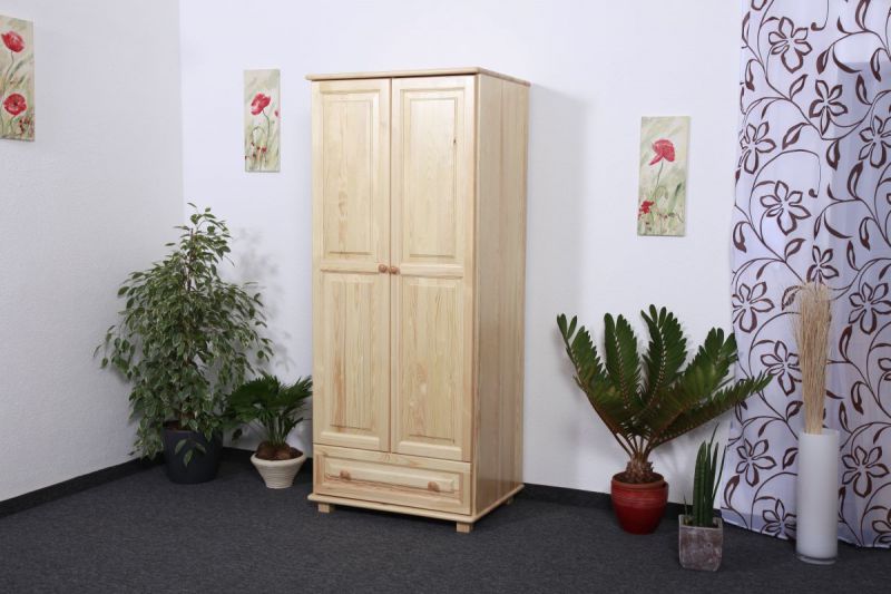 Armoire en bois de pin massif, naturel 006 - Dimensions 190 x 80 x 60 cm (H x L x P)