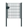 Portail en treillis métallique à 1 vantail, Largeur libre: 95 cm, Largeur totale, poteaux compris: 107 cm, Finition: Revêtement anthracite, Hauteur: 103 cm
