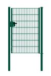 Portail en treillis métallique à 1 vantail, Largeur libre: 95 cm, Largeur totale, poteaux compris: 107 cm, Finition: Revêtement vert, Hauteur: 143 cm