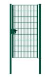 Portail en treillis métallique à 1 vantail, Largeur libre: 95 cm, Largeur totale, poteaux compris: 107 cm, Finition: Revêtement vert, Hauteur: 183 cm