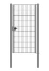 Portail en treillis métallique à 1 vantail, Largeur libre: 95 cm, Largeur totale, poteaux compris: 107 cm, Finition: Galvanisé, Hauteur: 183 cm