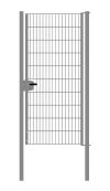 Portail en treillis métallique à 1 vantail, Largeur libre: 95 cm, Largeur totale, poteaux compris: 107 cm, Finition: Galvanisé, Hauteur: 203 cm