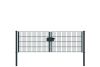 Portail à double battant en treillis métallique, largeur de passage: 264 cm, largeur totale avec poteaux: 276 cm, Finition: revêtement anthracite, Hauteur: 83 cm, Poids: 33,86 kg
