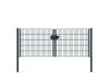 Portail à double battant en treillis métallique, largeur de passage: 264 cm, largeur totale avec poteaux: 276 cm, Finition: revêtement anthracite, Hauteur: 103 cm, Poids: 40,93 kg
