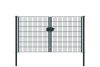 Portail à double battant en treillis métallique, largeur de passage: 264 cm, largeur totale avec poteaux: 276 cm, Finition: revêtement anthracite, Hauteur: 143 cm, Poids: 53,77 kg
