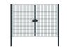 Portail à double battant en treillis métallique, largeur de passage: 264 cm, largeur totale avec poteaux: 276 cm, Finition: revêtement anthracite, Hauteur: 183 cm, Poids: 66,6 kg