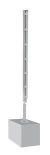 Poteau de clôture mod. A, Finition:  galvanisé, Pour hauteur de clôture: 103 cm, Longueur: 108,5 cm, Points de fixation: 6