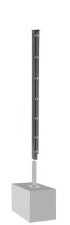 Poteau de clôture mod. A, Finition:  Revêtement anthracite, Pour hauteur de clôture: 163 cm, Longueur: 168,5 cm, Points de fixation: 9