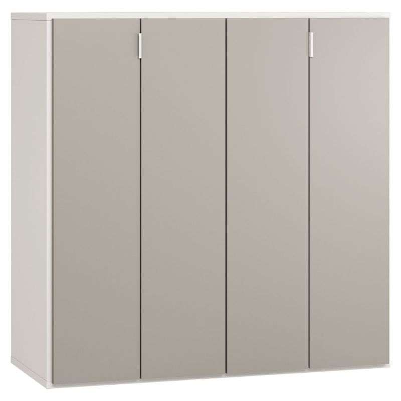 Armoire de bar Bellaco 28, couleur : blanc / gris - Dimensions : 114 x 112 x 47 cm (H x L x P)