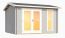 Abri de jardin G174 Gris clair avec plancher - 40 mm Maison en madriers, surface au sol : 10,50 m², Toit à deux versants