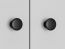Vitrine Sastamala 15, Couleur : Gris argenté - Dimensions : 140 x 92 x 42 cm (h x l x p), avec 2 portes et 8 compartiments