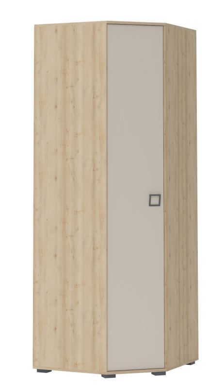 Armoire à portes battantes / armoire d'angle 20, couleur : hêtre / crème - 236 x 86 x 86 cm (h x l x p)