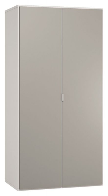 Armoire à portes battantes / armoire Bellaco 38, couleur : blanc / gris - Dimensions : 187 x 93 x 57 cm (H x L x P)