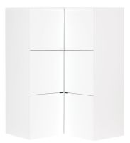 Chambre d'adolescents - Armoire d'angle Marincho 11, couleur : blanc - Dimensions : 159 x 105 x 106 cm (h x l x p)