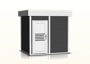 Cabane de sauna Tihama 40 mm, Couleur : Anthracite / Blanc - Dimensions extérieures (l x p) : 254 x 204 cm