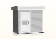Cabane de sauna Tihama 40 mm, Couleur : Gris / blanc - Dimensions extérieures (l x p) : 254 x 204 cm