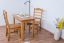 Table en pin massif, couleur aulne Junco 227A (carré) - 90 x 60 cm (L x P)