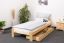 Lit d'enfant / lit de jeunesse en bois de pin massif, naturel A8, sommier à lattes inclus - Dimensions : 90 x 200 cm