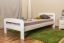 Lit simple / lit d'appoint en pin massif, laqué blanc A6, sommier à lattes inclus - Dimensions 90 x 200 cm