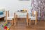 Table d'enfant Laurenz en hêtre massif naturel/blanc - Dimensions : 47 x 50 x 50 cm (H x L x P)