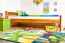 lit d'enfant / lit de jeunesse en pin massif couleur chêne 84, avec sommier à lattes - 100 x 200 cm