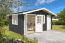 Abri de jardin G58 Gris carbone avec plancher - Maison en madriers de 40 mm, Surface au sol : 18,90 m², Toit en bâtière
