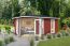Abri de jardin G14 Rouge suédois avec plancher - 40 mm Maison en madriers, surface au sol : 12,54 m², Toit en toile