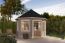 Abri de jardin G67 Gris clair avec plancher - 44 mm Maison en madriers, surface au sol : 9,50 m², Toit en toile