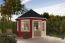 Abri de jardin G67 Rouge suédois avec plancher - 44 mm Maison en madriers, surface au sol : 9,50 m², Toit en toile