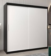 Armoire à portes coulissantes Bisaurin 5A | Noir / Blanc mat | 200 x 200 x 62 cm | Design moderne