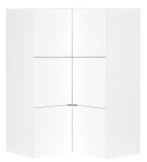 Chambre d'adolescents - Armoire d'angle Marincho 11, couleur : blanc - Dimensions : 159 x 105 x 106 cm (h x l x p)