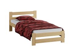 Lit simple Nagol 02 en pin massif | Finition laquée | 80 x 200 cm | Coloris pin naturel