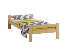 Lit simple neutre Llorts 01, pin massif, couleur : pin naturel - couchage : 80 x 200 cm (l x L)
