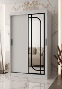 Armoire / 1 porte miroir / Blanc mat / 120 x 62 x 200 cm / 2 tringles / Système de glissières fiable / 5 compartiments / Détails modernes