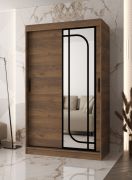 Armoire / 1 porte miroir / Couleur : Noyer Warmia / 120 x 62 x 200 cm / 2 tringles à vêtements / Système de glissières fiable / 5 compartiments / Détails modernes