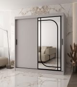 Penderie / 10 compartiments / 2 tringles / Cachemire / Armoire à portes coulissantes / 180 x 62 x 200 cm / 1 porte miroir / Système de glissières fiable
