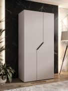Penderie / Armoire à portes battantes / Couleur : Cachemire / 1 mètre de large / 1 compartiment / 1 tringle à vêtements / Poignées : Noir / Dimensions : 100 x 52 x 202 cm / Fonction Soft-Close / ABS