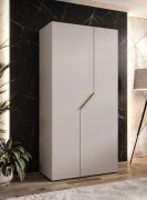 Penderie / Armoire à portes battantes / Couleur : Cachemire / 1 mètre de large / 1 compartiment / 1 tringle à vêtements / Poignées : Or / Dimensions : 100 x 52 x 202 cm / Fonction Soft-Close / ABS
